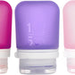 humangear GoToob+ Refillable Silicone Travel Size Bottles with Locking Cap, 3pk Set, Rose/Lilac/Magenta, Small (1.7 fl.oz; 53ml)