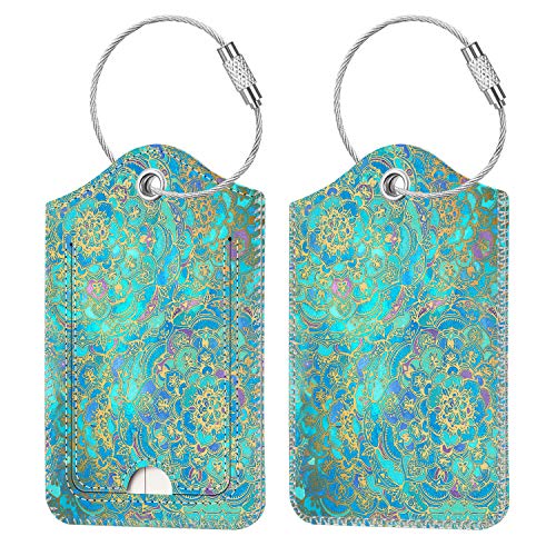 Luggage Tags Privacy Cover ID Label for Travel Bag Suitcase (2 Count)