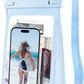 Large Waterproof Phone Pouch Floating, [Double Seals] IPX8 Waterproof Pouch for Beach Vacation, Cell Phone Dry Bag for iPhone Samsung Google All Phones Light Blue