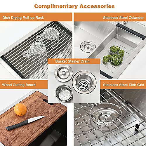 33x22 Drop In Kitchen Sink Workstation Sink Stainless Steel