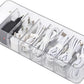 Yesesion Clear Plastic Cable Organizer Box with Adjustment Compartments, Desk Accessories Storage Case with 10 Wire Ties for Drawer, Office Supplies, Electronic Management, Battery and Charger