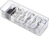 Yesesion Clear Plastic Cable Organizer Box with Adjustment Compartments, Desk Accessories Storage Case with 10 Wire Ties for Drawer, Office Supplies, Electronic Management, Battery and Charger