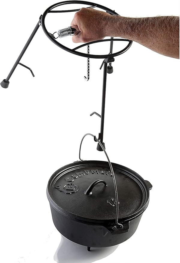 CampMaid Charcoal Holder & Lid LIfter - Dutch Oven Tools Set - Charcoal Holder & Cast Iron Grill Accessories - Camping Grill Set - Outdoor Cooking Essentials - Camp Kitchen Equipment - (2 Piece Set)