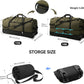 110L/140L Expandable Soft-Sided Foldable Duffle Bag with 2 Rubber Wheels,Packable 32” Rolling Carry-On with Multi-Pockets & Compartments,Army Green - Roamly