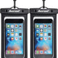 Hiearcool Waterproof Phone Pouch, Universal Case Compatible for iPhone 16 15 14 13 Pro Max Plus Up to 8.3", IPX8 Beach Travel Essentials-Black-2 Pack