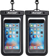 Hiearcool Waterproof Phone Pouch, Universal Case Compatible for iPhone 16 15 14 13 Pro Max Plus Up to 8.3", IPX8 Beach Travel Essentials-Black-2 Pack