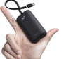 iWALK Mini Portable Charger 10,000mAh, 22.5W USB-C Fast Charging Power Bank with Built-in Cable, Travel Essential Ultra-Small Battery Pack Compatible for iPhone 16/16 Pro/15, Samsung, Google, Black
