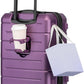 KYME Hardside Expandable Carry On Luggage 22x14x9 Airline Approved with TSA Lock Hardshell Carry On Suitcase with Wheels Small Travel Rolling 20 Inch Luggage with Cup Holder for Women Dark Purple
