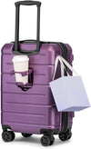 KYME Hardside Expandable Carry On Luggage 22x14x9 Airline Approved with TSA Lock Hardshell Carry On Suitcase with Wheels Small Travel Rolling 20 Inch Luggage with Cup Holder for Women Dark Purple
