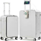 mixi 2-Piece Luggage Sets with Cup Phone Holder and Charger Hard Shell Suitcases with Spinner Wheels, 20+26 Smoke White