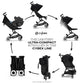 Cybex Libelle Lightweight pockit Travel Baby Stroller - Carry-On Compliant Compact Fold, One-Hand Adjustable Recline - Compatible with CYBEX Car Seats, Moon Black