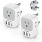 South Africa Plug Adapter 2 Pack, TESSAN Type M Power Adapter with 4 AC Outlets 3 USB Ports(1 USB C), Travel Adaptor US to Botswana Namibia Nepal Bhutan