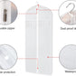 Zilink Dress Garment Bags for Storage 72-inch with Clear Window and 3" Gusset Dress Cover Bag for Long Evening Dresses,Fur Coat, Long Dress Gown Closet Storage