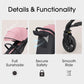 newyoo Baby Travel Stroller, Compact & Airplane-Friendly, Lightweight Infant/Toddler Stroller w Telescoping Handle, Cup Holder & Storage Pocket, One-Hand Easy Fold, Near Flat Recline Seat, TR18, Pink