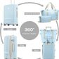 Joyway Luggage Set 3 Piece Suitcase Sets with Spinner Wheel,Hardside Expandable Travel Laggage with TSA Lock (13/20/24/28 Lightblue brown