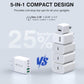 50W USB C Wall Charger Block, 2Pack 5-Port C Charger Fast Charging Block Dual PD Power Adapter&QC 3.0 Wall Plug Multiport Type C Charging Cube Brick for iPhone 16/15/14/13/12 Pro Max, iPad,Samsung - Roamly