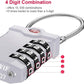 ZHEGE TSA Approved Lock, 4 Digit Cable Luggage Lock, Travel Lock with White Number, Flexible TSA Cable Lock for Suitcase, Gym Locker, School Locker, Easy to Read (1 Pack, Sliver)