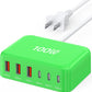 USB C Fast Charger 100W GaN 6 Port Type USB C Charging Station Hub Block Wall Charger Power Strip Adapter Plug Cube Brick 3 USB A for iPad iPhone 15 14 13 12 11 Pro Max Pixel Note Galaxy