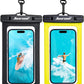Hiearcool Waterproof Phone Pouch,Waterproof Cell Phone Dry Bag for iPhone,Universal Waterproof Case Beach Essentials for Vacation Kayak Cruise Accessories Must Haves-Black&Yellow-2Pack