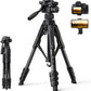 Lamicall Camera Tripod - 17.6LBS Max Load Tripod for Camera with Rapid Leg Deployment Phone Tripods for Video Recording Photo Vlog, 67" Camera Stand with Phone Holder & Carry Bag for DSLR iPhone GoPro