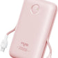Power Bank 20000mAh 30W Fast Charging Portable Charger with Built-in Cables & LED Display, USB C Battery Pack for iPhone 16/15/14, Samsung, iPad and Android Phones, Ideal for Travel -Light Pink