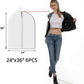 36" Women Suit Bags, Garment Bags For Hanging Clothes, Plastic Garment Bags for Closet Storage, Suit Cover Bags with Zipper for Short Coats, Jackets, Shirts 24"x36"/ 6 Pack (24" x 36" 6 Pack)