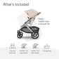 UPPAbaby Vista V3 Stroller - Full-Size Single-to-Double Stroller System - Toddler Seat, Bug Shield, Rain Shield, and Storage Bag Included - Declan (Oat Mélange/Silver Frame/Chestnut Leather)