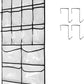 Extra Large Hanging Crystal Clear Over Door Shoe Organizers, Closet Shoe Organizer Shoe Rack Organizer Shoe Storage, 12+6Pockets, 4Hooks, white (59"x 21.6")