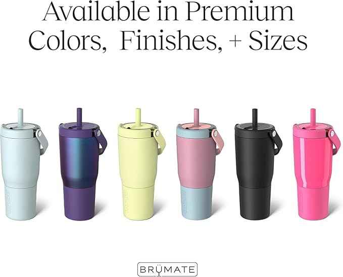 BrüMate Resa 25oz 100% Leakproof Travel Tumbler w/Handle & Straw | Flexible SoftSip Straw | Silicone Sleeve for Durability | Stainless Steel | Cup Holder & Travel Friendly Water Bottle (Glacier)