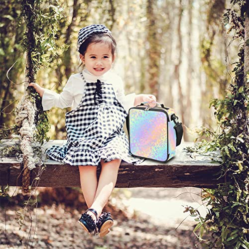 Leopard Print Kids Lunch Bag Rainbow Leopard Skin Insulated Lunch Box Mini Cooler Back to School Thermal Meal Tote Kit Bento Tote Bags Thermal Lunchbox for Boys Girls (Leopard Print)