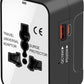 Travel Adapter with PD20W USB-C, Worldwide All in One Universal Travel Adaptor with Dual 3A USB Charging Ports, International Power Plug Adapter Wall AC Charger for USA EU UK AUS Cell Phone Laptop