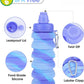 Collapsible Water Bottle for Adults, Boys, Students, Kids, Reusable Silicone Foldable Water Bottles for Travel Camping Hiking, Portable Sports Water Bottle, Purple & Blue