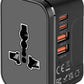 Universal Travel Adapter with 2 PD20W USB-C & 2 QC18W USB-A Ports, Fast Charging International Power Plug Adapter, All-in-One Worldwide Adaptor Converter Wall Charger for US EU UK AUS Asia