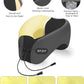 Travel Pillows for Airplanes, Neck Pillow Airplane, Airplane Travel Accessories with Eye Mask, Earplugs & Storage Bag, Ergonomic Memory Foam Neck Pillow for Sleeping, Flights, Cars (Dark Gray & Black)