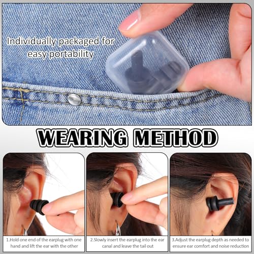 100 Pairs Silicone Ear Plugs Bulk with Case Nrr 29db (100 Count)