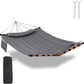 TegerDeger 12FT 2 Person Hammock Large Hammock 450LB Capacity with V Shaped Hardwood Spreader Bar & Nylon Rope for Outside, Patio, Garden, Backyard, Beach, Poolside - Gray