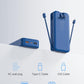 20000mAh Ultra-Portable-Charger-Power-Bank with Built in Cables&AC Wall Plug,PD20W USB-C Fast Charging Cell Phone Charger Battery Pack,LED Display Travel Battery Bank for All iPhone,Samsung,Android