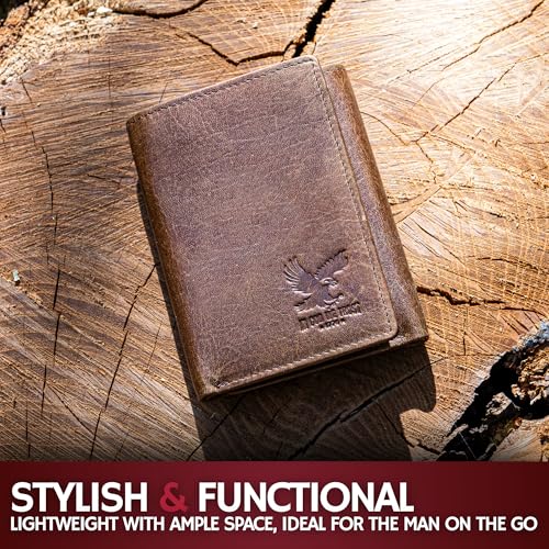 Men’s RFID Trifold Leather Wallet with ID Window