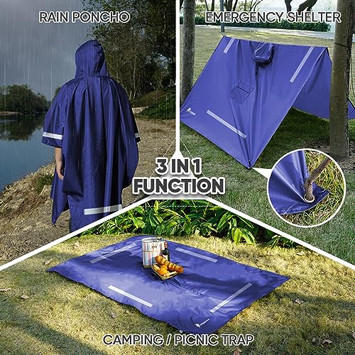 Hooded Rain Poncho for Adults