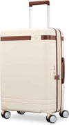 Virtuosa Hardside 21 Inch Carry On Luggage - Airline Approved with 360° Spinner Wheels, RightHeight™ Adjustable Handle - Zippered WetPak™ - TSA Lock - Expandable Light Polycarbonate Shell - Off White