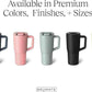 BrüMate Müv - 25oz 100% Leak Proof Insulated Coffee Mug with Handle & Lid - Stainless Steel Coffee Travel Mug - Double Walled Coffee Cup (Navy Polka Dots)