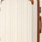 Coolife Luggage, Suitcase with Durable and Lightweight, Large Checked Luggage with ABS Hardshell Expandable, Dual Spinner Wheels, TSA Lock, and YKK Zipper (apricot white, L(28in))