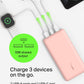 Belkin Portable Charger, USB C Power Bank 20000 mAh w/ 1xUSB-C Port & 2xUSB-A Ports, 15W w/ Type-A to Type-C Cable for iPhone 16, Plus, Pro, Max, Samsung Galaxy S25, Google Pixel 10, etc. - Rose Gold
