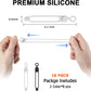 Nearockle 16Pcs 4.2" Silicone Cable Ties Cord Organizer for Cable Management, Reusable Cable Organizer Electronic Accessories in Home,Office,Kitchen,School,Travel(Black*8 & White*8)