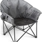 ARROWHEAD OUTDOOR Oversized Heavy-Duty Club Folding Camping Chair with Pocket, Cup Holder, Portable, Padded, Moon, Round, Saucer, Supports 330lbs, Carrying Bag