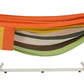 LazyDaze Hammocks Double Hammock with Stand - 2 Person Heavy Duty Outdoor Hammock for Adults, Includes Durable Steel Stand, Portable Carrying Bag and Pillow, Orange Green