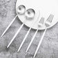 5 Piece Matte Silver Stainless Steel Satin Finish Flatware Set
