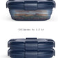 STOJO Collapsible Sandwich Box – 24oz, Reusable Food Storage Container, Silicone Bowl for Hot/Cold Food – Meal Prep, Lunch, Camping, Hiking – Dishwasher Safe (Set of 3, Translucent Denim)
