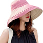 Women Wide Brim Sun Hats Metal Wired Edge Summer UV Protection Beach Fishing Hat for Hiking Garden Travel Chin Strap