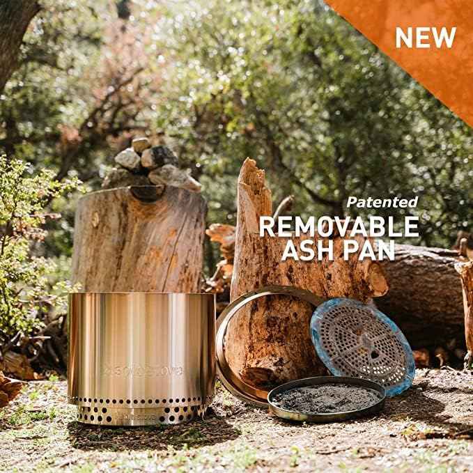 Solo Stove Bonfire 19.5" Smokeless Fire Pit with Removable Ash Pan | Portable Outdoor Fire Pit | Stainless Steel - Wood Burning Lightweight Fireplace | Ideal for 4-6 People, 20 lbs